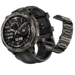 KOSPET Tank T4 Special Edition Noir 1,43 pouces AMOLED GPS 15 jours +160 sports 10ATM IP69K Smartwatch