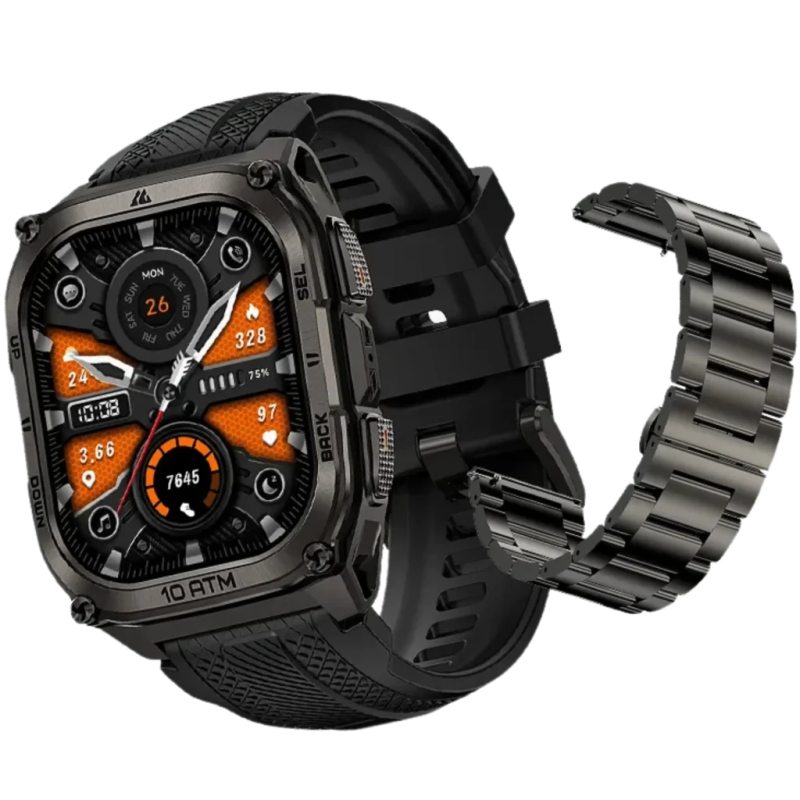 KOSPET Tank M4 Special Edition Noir 1,96 pouces AMOLED GPS 15 jours 10ATM IP69K Smartwatch