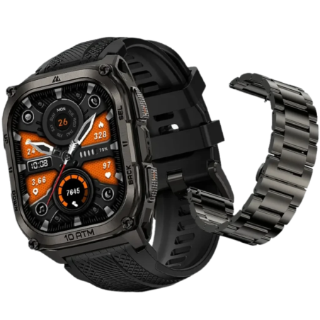 KOSPET Tank M4 Special Edition Noir 1,96 pouces AMOLED GPS 15 jours 10ATM IP69K Smartwatch