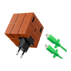 Chargeur Powkong Pipe-dock Portable Tout-en-un GaN 65 W USB-C PD