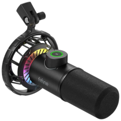 Fifine K658 RGB USB pour Enregistrement et Transmission sur PC cardioïde dynamique Microphone