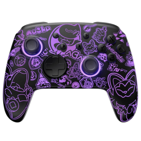 FUNLAB Firefly Pro Édition Scarlet & Violet RGB Switch Bluetooth vibration 950mAh 12,5h Manette sans fil