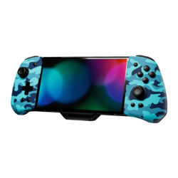 FUNLAB Luminpad Wireless Gripcon Camouflage Bleu pour Switch/Switch OLED boutons programmables Manette sans fil