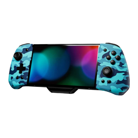 FUNLAB Luminpad Wireless Gripcon Camouflage Bleu pour Switch/Switch OLED boutons programmables Manette sans fil