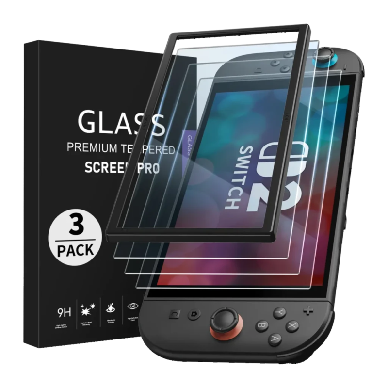 Protecteur d'écran FUNLAB pour Switch 2 (3 pièces + outil de pose)