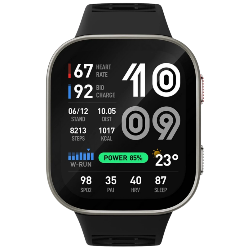 Amazfit Bip Max Argent 2,07 pouces AMOLED GPS 20 jours +150 sports 5ATM Smartwatch