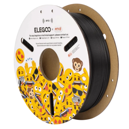 ELEGOO x Emoji PLA noir pour imprimantes 3D FDM - Filament 1,75 mm, bobine de 1 kg