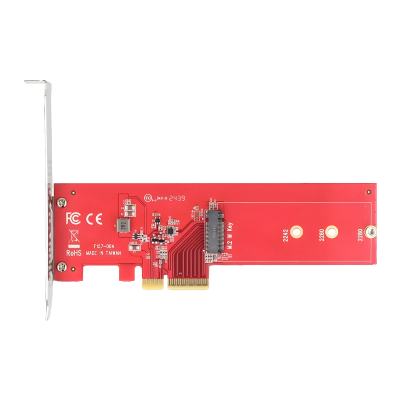 Carte adaptatrice Delock NVMe M.2 Key M PCIe 5.0 x4 Low Profile Rouge 90889