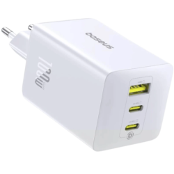 Baseus EnerFill FE11 100 W GaN 6 2xUSB-C + USB-A Blanc  - Chargeur mural rapide