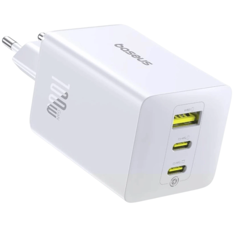 Baseus EnerFill FE11 100 W GaN 6 2xUSB-C + USB-A Blanc  - Chargeur mural rapide