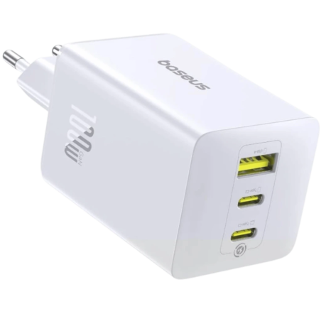 Baseus EnerFill FE11 100 W GaN 6 2xUSB-C + USB-A Blanc  - Chargeur mural rapide