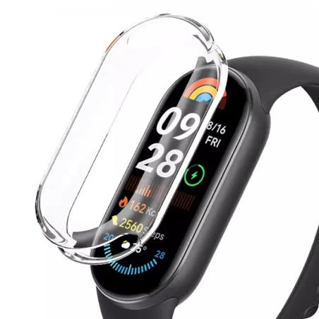 Coque PC + verre trempé transparent pour Xiaomi Smart Band 10 Pro