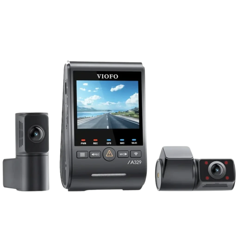 VIOFO A329S 3CH 4K + 2K Arrière + 2K Fisheye WiFi 6 140° + 160° + 210° GPS HDR vision nocturne supercondensateur Dashcam