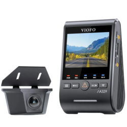 VIOFO A329SW 2CH 4K +2K GPS WiFi 6 140° Vision Nocturne HDR 2,4 pouces mode parking commande vocale Dashcam