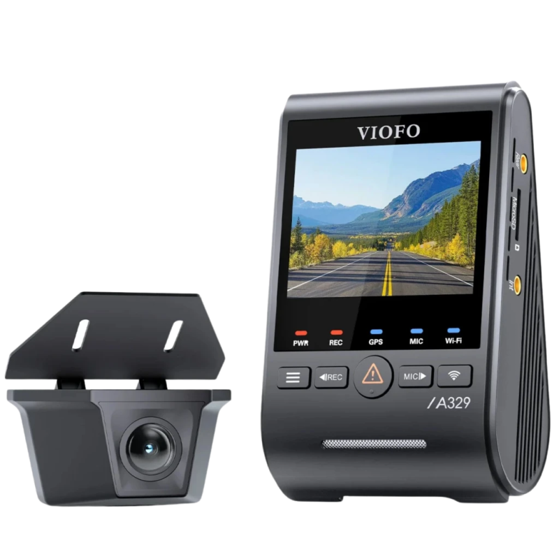 VIOFO A329SW 2CH 4K +2K GPS WiFi 6 140° Vision Nocturne HDR 2,4 pouces mode parking commande vocale Dashcam