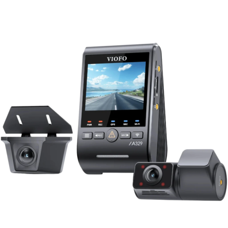VIOFO A329SW 3CH 4K 30fps Avant + 2K Arrière + 2K Habitacle WiFi 6 Sony STARVIS 2 GPS 2,4 pouces HDR Dashcam