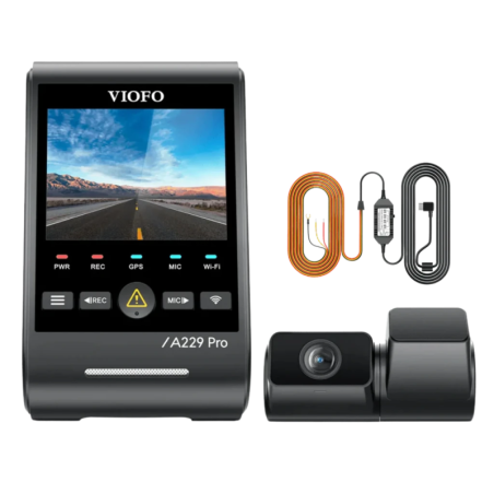 VIOFO A229 Pro Tele 3CH 4K+2K+1080p 3 canaux WiFi 5 GHz 140° GPS vision nocturne Dashcam