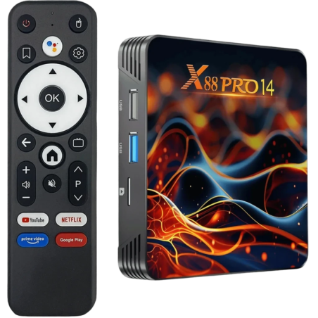 X88 PRO14 2GB/16GB Android 14 4K HDR10+ WiFi double bande Bluetooth RK3518 TV Box