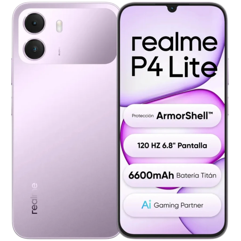 Realme P4 Lite 4G 4GB/128GB Lilas 6,74 pouces IPS 90Hz 13MP 6300mAh