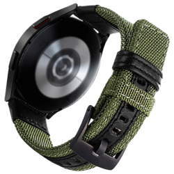 Bracelet Universel Nylon Ajustable 20mm Vert pour Smartwatch Xiaomi/Amazfit/Samsung/Huawei/Realme/Ticwatch