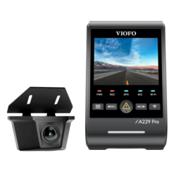 VIOFO A229 Pro-W 2CH 4K Avant + 2K Arrière Dual Sony STARVIS 2 2,4 pouces vision nocturne Dashcam étanche