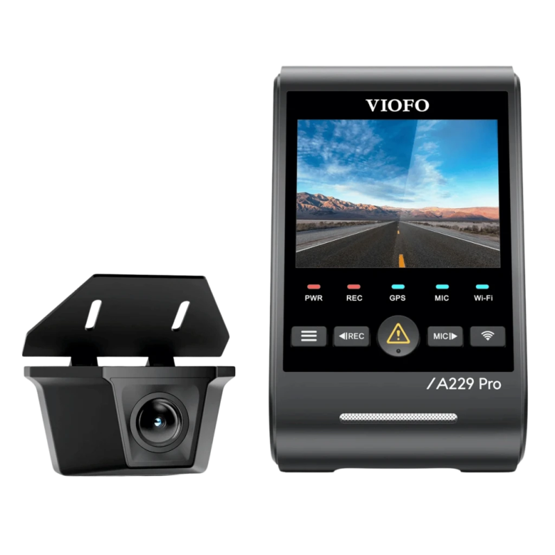 VIOFO A229 Pro-W 2CH 4K Avant + 2K Arrière Dual Sony STARVIS 2 2,4 pouces vision nocturne Dashcam étanche