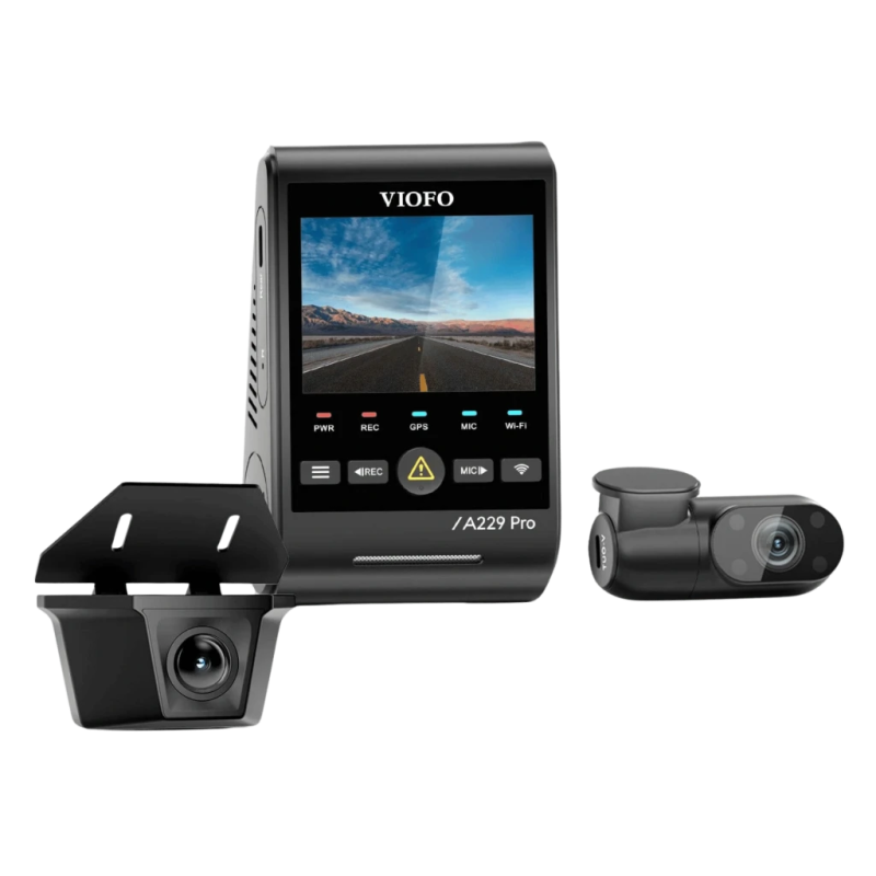 VIOFO A229 Pro-W 3CH avec Sony STARVIS 2 et Caméra Arrière Étanche 4K GPS WiFi Dashcam triple canal