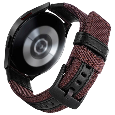 Bracelet Universel Nylon Ajustable 20mm Café pour Smartwatch Xiaomi/Amazfit/Samsung/Huawei/Realme/Ticwatch
