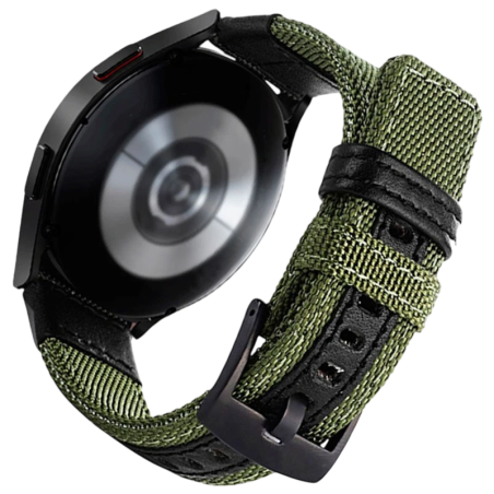 Bracelet Universel Nylon Ajustable 22mm Vert pour Smartwatch Xiaomi/Amazfit/Samsung/Huawei/Realme/Ticwatch