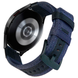 Bracelet Universel Nylon Ajustable 22mm Bleu pour Smartwatch Xiaomi/Amazfit/Samsung/Huawei/Realme/Ticwatch