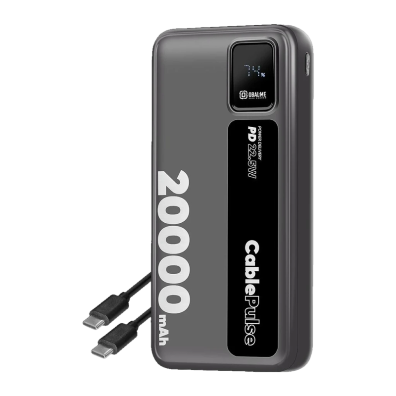 OBAL:ME CablePulse Noir 20000mAh 22,5W Power Bank