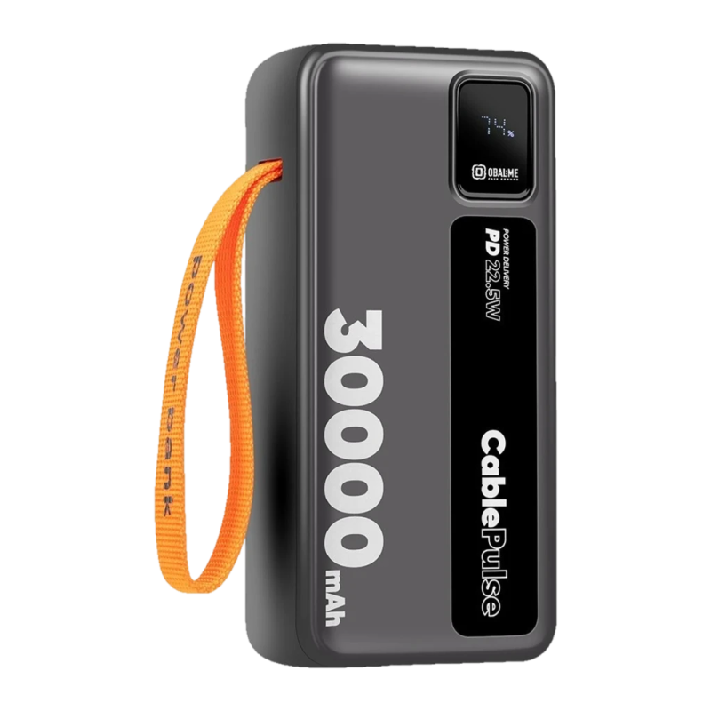 OBAL:ME CablePulse Noir 30000mAh 22,5W Power Bank