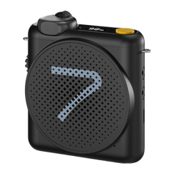 Amplificateur vocal sans fil avec micro-cravate 7Ryms WA2 Noir