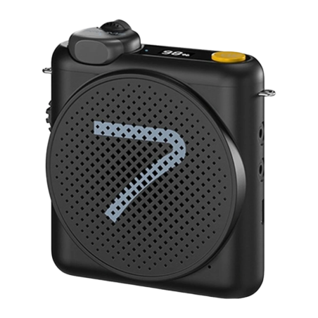 Amplificateur vocal sans fil avec micro-cravate 7Ryms WA2 Noir