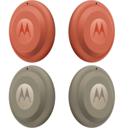 Motorola Moto Tag 2.0 Rouge/Gris Pack ×4 Bluetooth 5.4 UWB Traceur