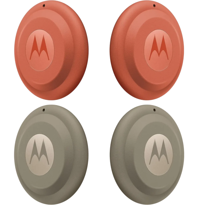 Motorola Moto Tag 2.0 Rouge/Gris Pack ×4 Bluetooth 5.4 UWB Traceur