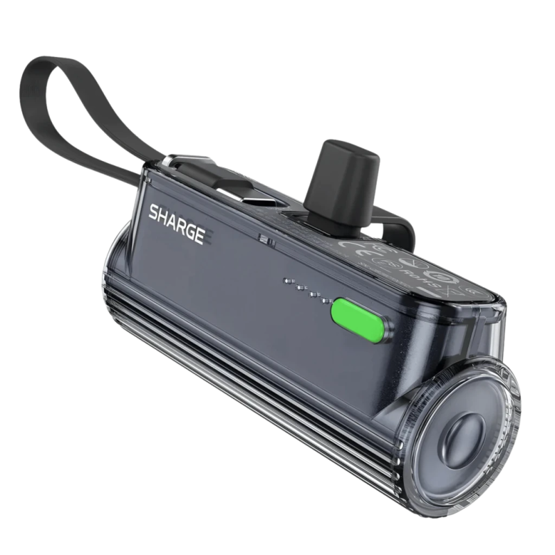 Sharge Flow Mini Noir avec câble intégré 5000mAh 22,5W USB-C Power Bank