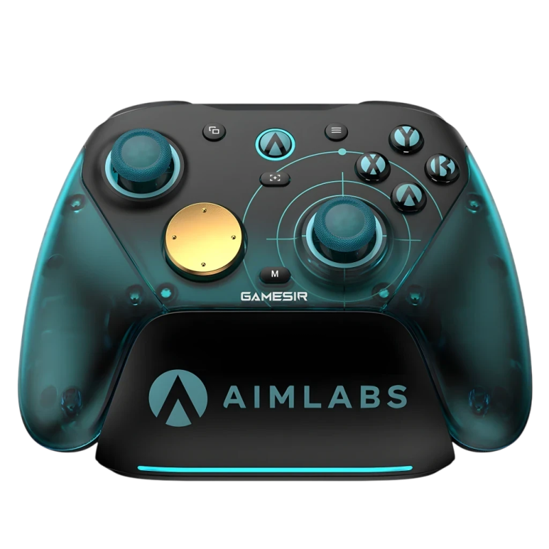 GameSir G7 Pro 8K Aimlabs Edition Cyan PC Bluetooth + 2.4GHz effet Hall vibration gyroscope 1200mAh Manette sans fil