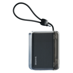 Sharge Flow Go Noir avec câble intégré 10000mAh 22,5W USB-C Power Bank