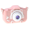 K1C Version Améliorée 600mAh Boîtier Chat Rose 2 pouces carte 32GB Appareil photo numérique pour enfants