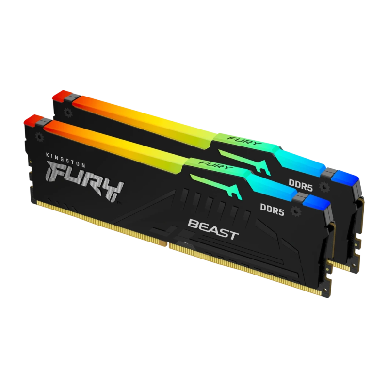 Kingston FURY Beast RGB 32GB (2x16GB) DDR5 6800MHz CL34 DIMM Mémoire RAM