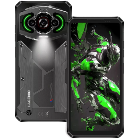 Lagenio Panther 1 8GB/256GB Noir Rugged IP68/IP69K 6,7 pouces 120Hz 13MP 5150mAh 18W NFC