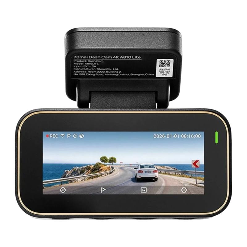 70mai A810 Lite 4K GPS WiFi 3 pouces commande vocale ADAS Dashcam