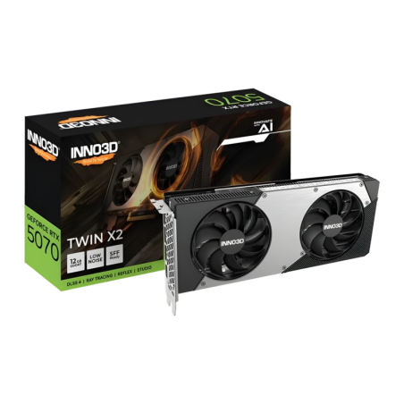 Inno3D GeForce RTX 5070 Twin X2 OC 12GB GDDR7 Noir 2 ventilateurs Carte graphique