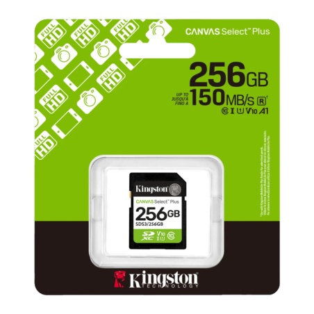 Kingston Canvas Select Plus 256GB 150MB/s U1 V10 Carte mémoire