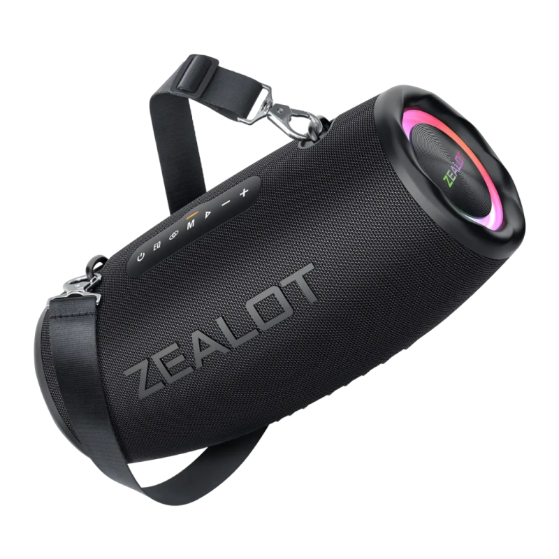 Zealot S87 Noir 80W 40h IP67 16000mAh mains libres lumières LED entrée AUX Enceinte Bluetooth 5.2