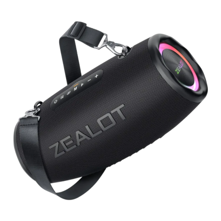 Zealot S87 Noir 80W 40h IP67 16000mAh mains libres lumières LED entrée AUX Enceinte Bluetooth 5.2
