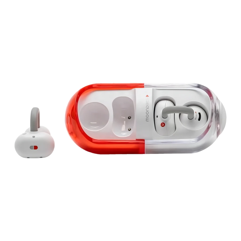 Moondrop Pill Open-Ear Rouge Bluetooth 6.0 28h IPX4 Écouteurs sans fil