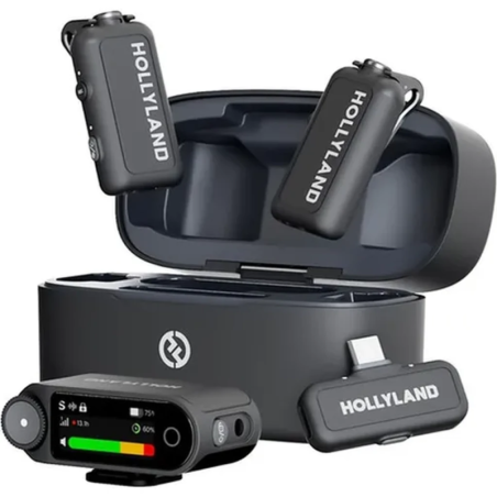 Hollyland Lark Max 2 Duo Combo Cravate omnidirectionnel 340m de portée 11h suppression du bruit Microphone sans fil