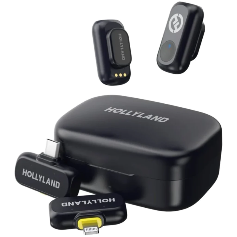 Hollyland Lark A1 Combo Cravate Gris Spatial omnidirectionnel 200m de portée 9h 48kHz Microphone sans fil